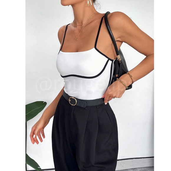 Rouge! White and Black Trim Tank Top - Picture 3 of 13